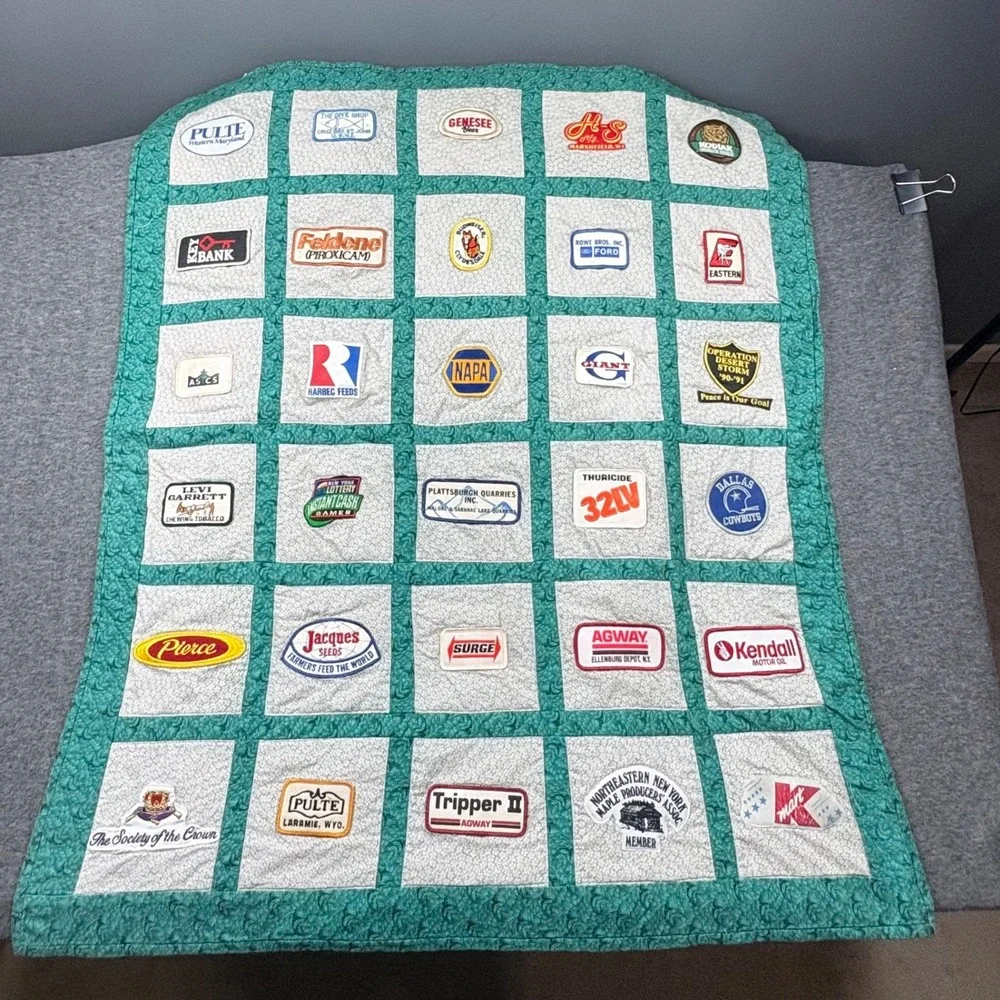 Vtg. Logo Quilt Green Border Military, Auto, Farm, Business, Advertising Patches